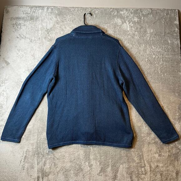 Alex Mill Shawl Neck Chevron Navy Black Button Up Cardigan Size XL Mens - Picture 2 of 8